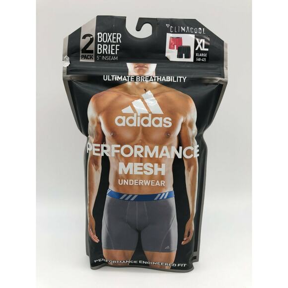 adidas Other - Adidas Men's Performance Mesh Boxer Briefs 2 Pack-Red/Black Size XL